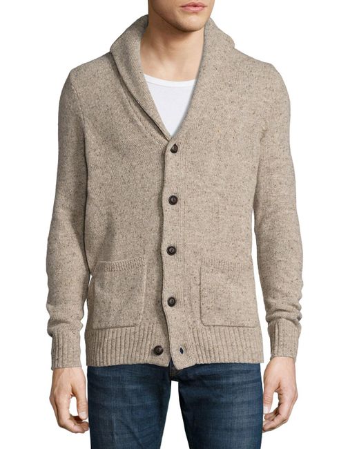 mens shawl collar cardigan sweater with elbow patches for sale