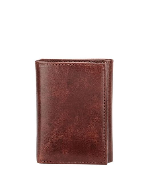 Neiman Marcus Men&#39;s Glazed Leather Tri-fold Wallet in Brown for Men - Lyst