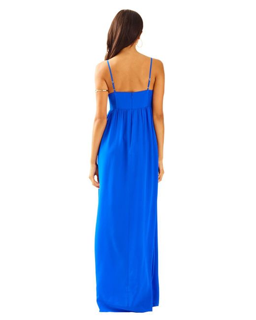 Lilly pulitzer Kelsea Silk Maxi Dress in Blue | Lyst