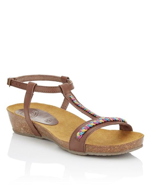 Brakeburn Boho Leather Sandals in Brown | Lyst