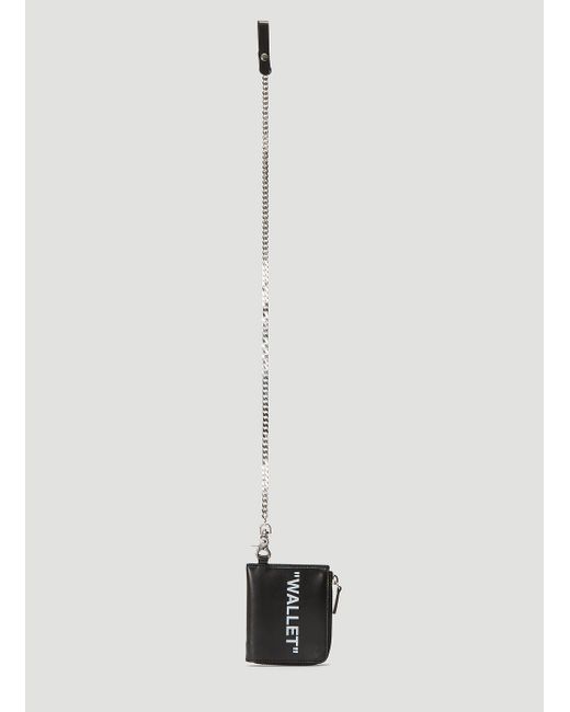 Off-White c/o Virgil Abloh Bold Quote Chain Wallet In Black in Black for Men - Lyst