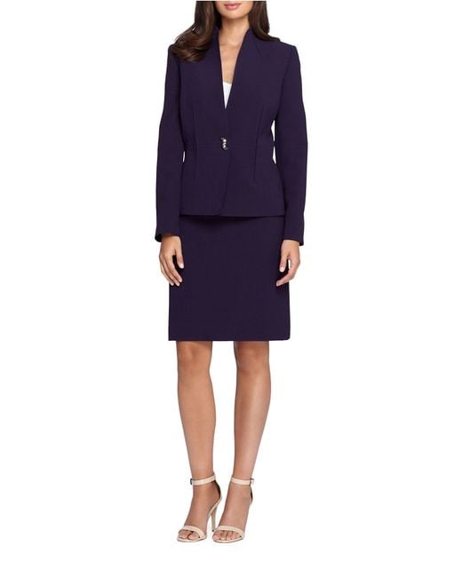 Tahari Skirt & Pleated Suit Set in Purple | Lyst