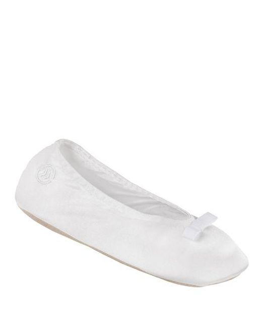 white satin ballet slippers