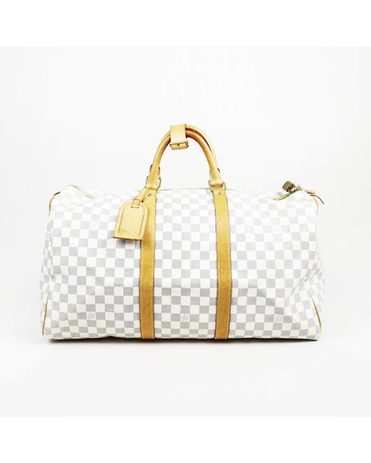 Lyst - Louis Vuitton &quot;keepall 50&quot; Damier Azur Coated Canvas Duffle Bag