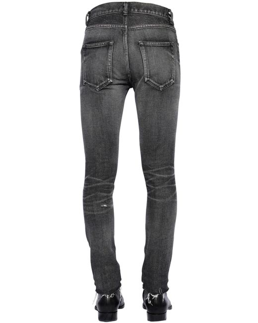 Saint Laurent 15cm Low Rise Skinny Denim Jeans in Black for Men - Lyst
