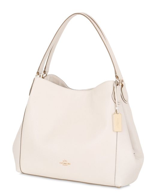 Coach Edie Leather Shoulder Bag in White | Lyst