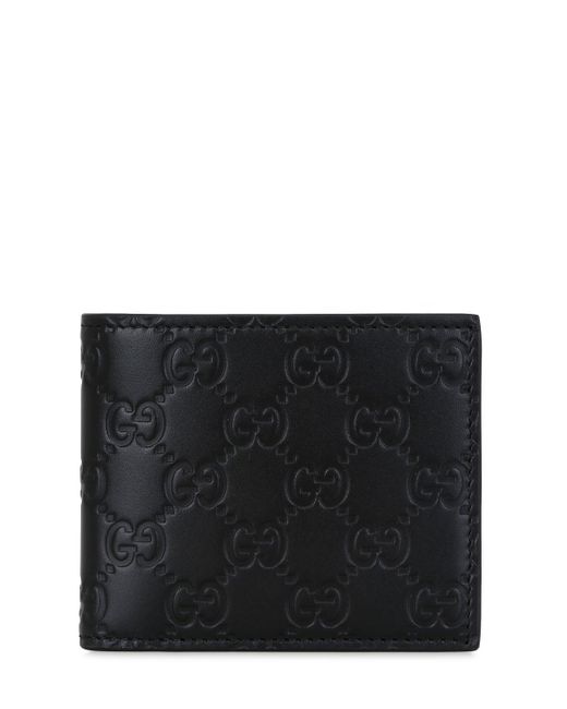 Gucci Signature Leather Wallet in Black for Men | Lyst