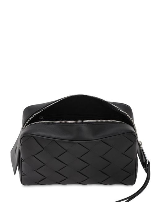 Bottega Maxi Intreccio Leather Toiletry Bag in Black for Men Lyst