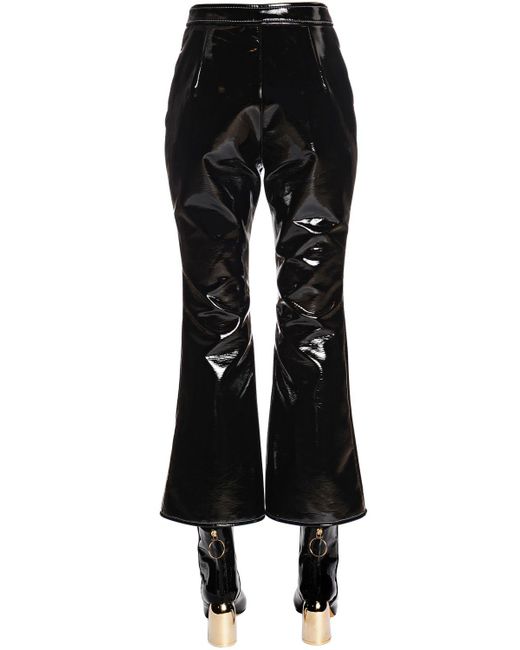 black patent leather pants