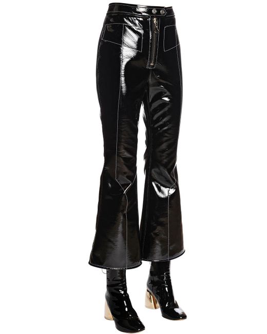 black patent pants