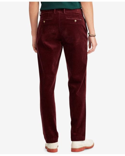 Lyst - Polo Ralph Lauren Stretch Classic Fit Corduroy Pants in Red for Men