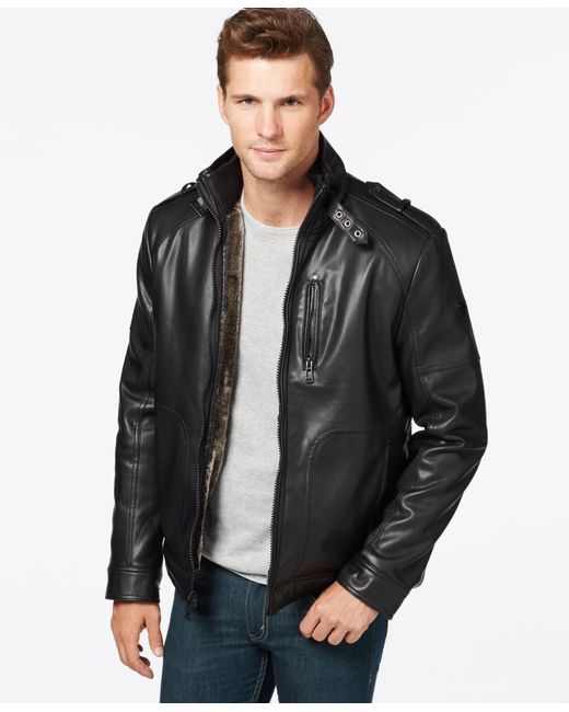 Calvin klein Faux-leather Jacket in Black for Men - Save 27% | Lyst