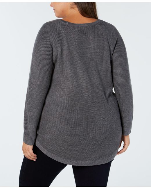 plus size waffle knit sweater
