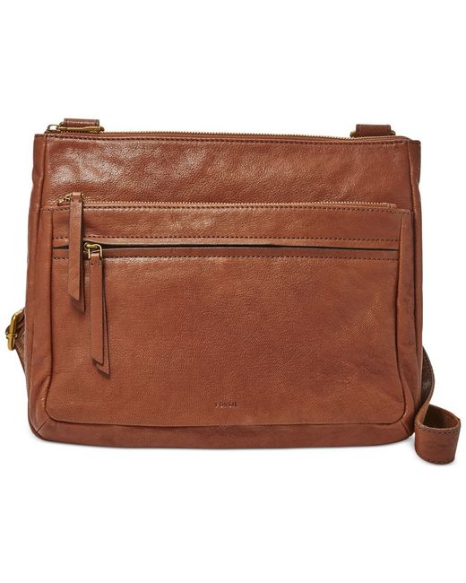 Fossil Brown Large fossil large leather corey crossbody in brown lyst Fossil Brown Large fossil large leather corey crossbody in brown lyst