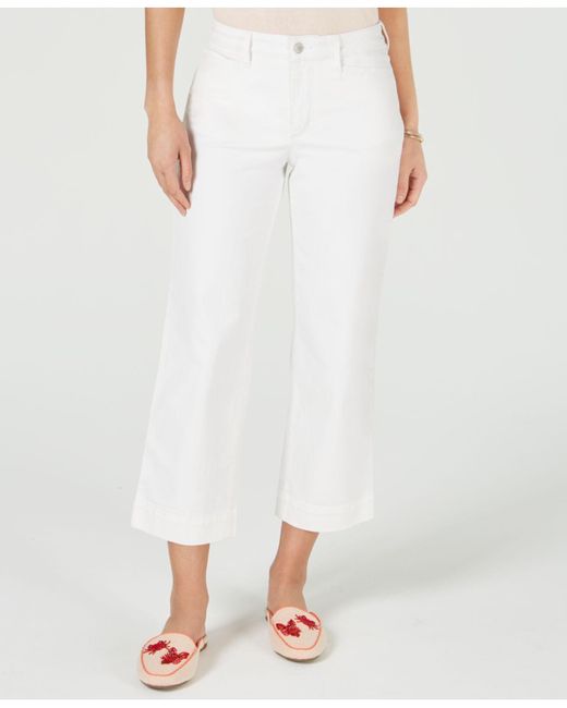 Lyst - Charter Club High-rise Wide-leg Cropped Jeans, Created For Macy ...