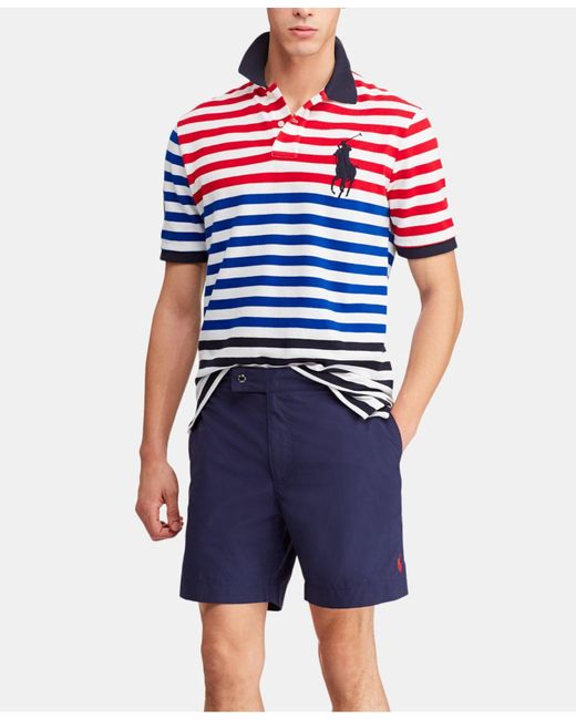 Lyst - Polo Ralph Lauren Classic-fit Striped Mesh Americana Polo Shirt ...