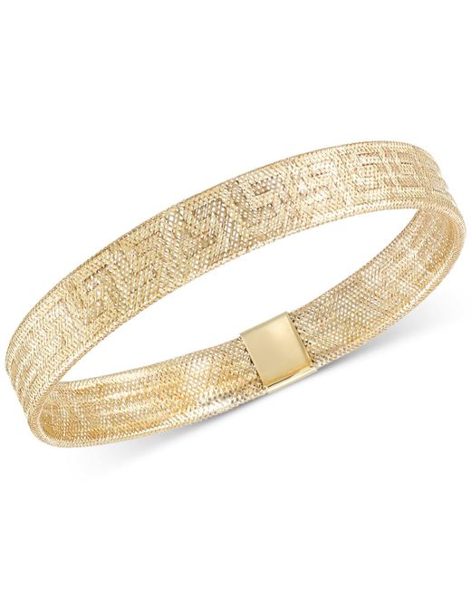 Lyst Macy's Greek Key Stretch Bangle Bracelet In 14k Gold in Metallic