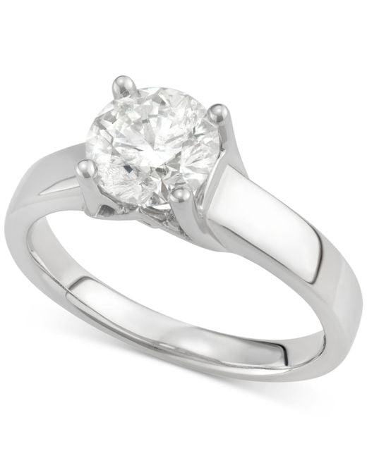  Macy s  Certified Diamond Solitaire Engagement  Ring  In 14k 