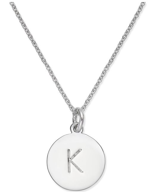 Lyst Kate Spade Silver Tone Disc Initials 18 Pendant Necklace In Kate Spade Metallic Silver Tone Disc Initials 18 Pendant Necklace Lyst