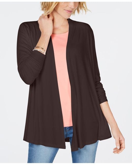 draped open front cardigan