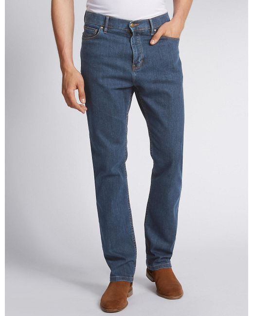 Lyst - Marks & spencer Regular Fit Stretch Water Resistant Jeans in ...