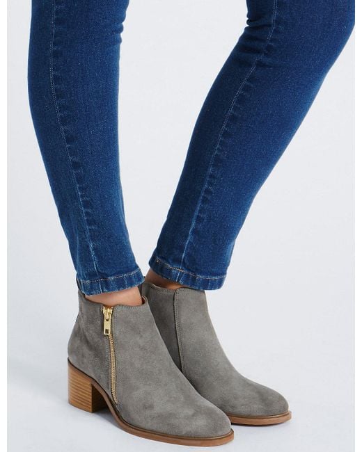 marks and spencer flat black boots