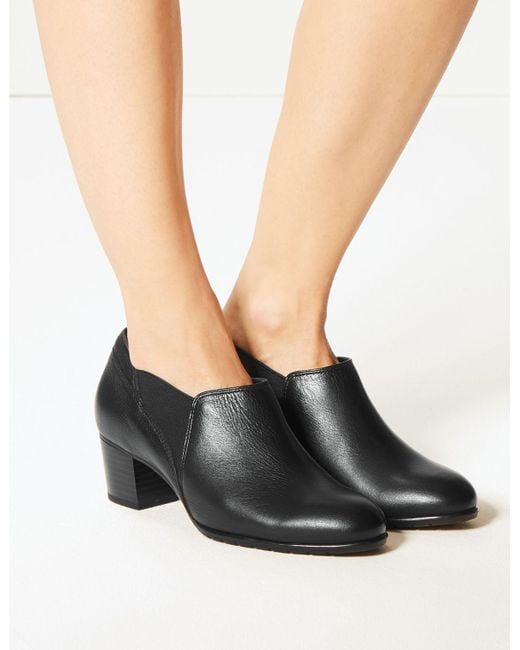 Marks Spencer Wide Fit Leather Chelsea Shoe Boots In Black Lyst