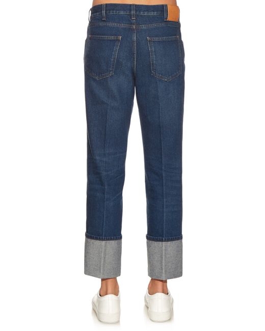 Gucci Straight-leg Turn-up Jeans in Blue for Men | Lyst