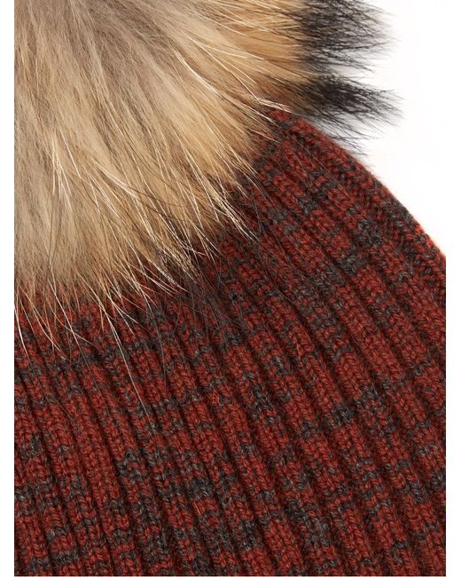 pom pom yves hat salomon Lyst blend salomon Beanie And Yves Hat  Multicolour in Cashmere Wool