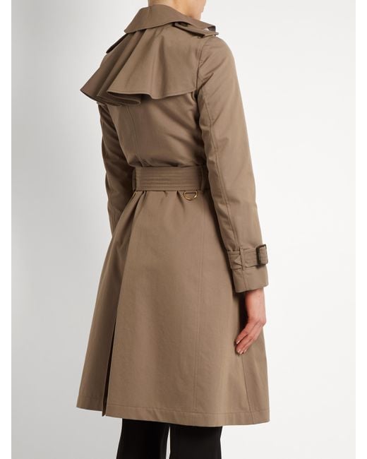 Burberry Cotton Sateen Trench Coat In Metallic Lyst Burberry London Leather Trimmed Wool From Net A Porter
