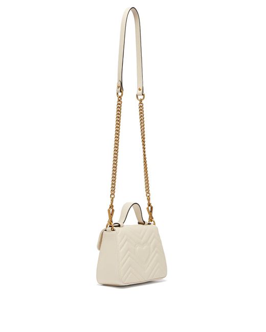 Gucci Gg Marmont Quilted Leather Cross Body Bag in White - Lyst