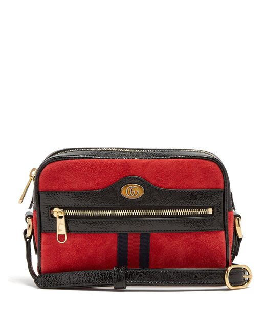 Lyst - Gucci Ophidia Mini Suede Cross Body Bag in Red