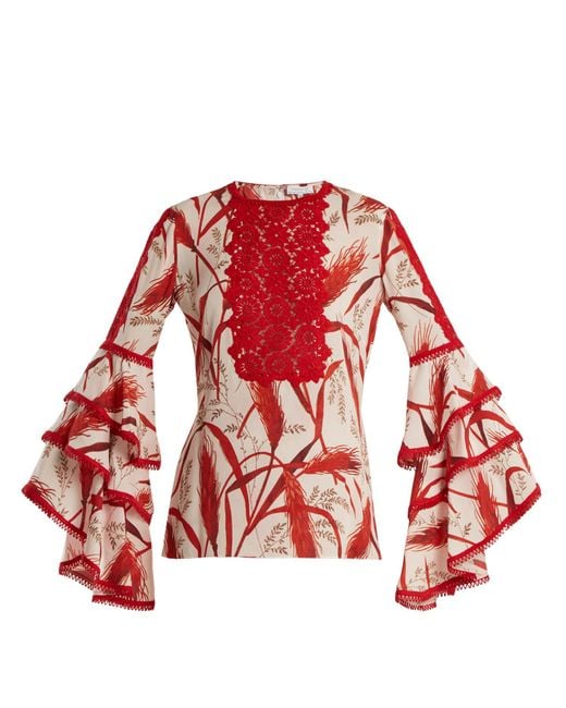 red silk blouse uk