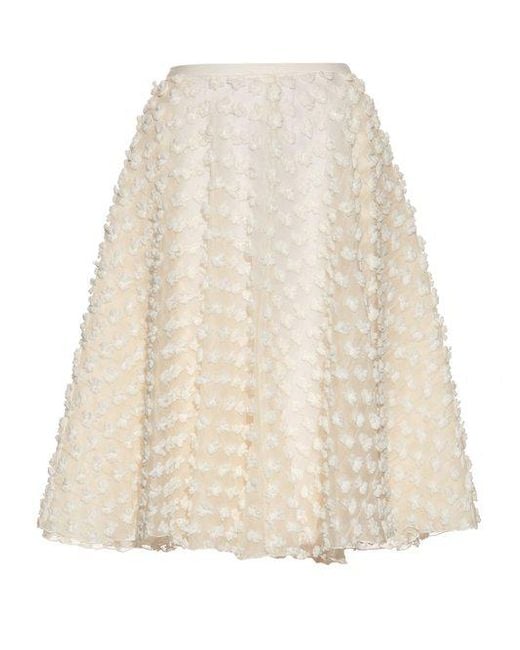 rochas textured fabric a line skirt in white lyst