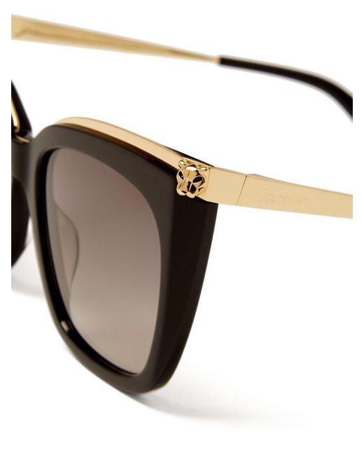 Cartier Panthère De Cartier Cat Eye Acetate Sunglasses In Metallic Lyst 7724