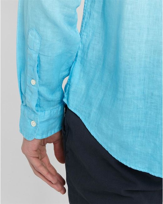 Polo ralph lauren Blue Caribbean Tie-dye Linen Shirt in Blue for Men | Lyst