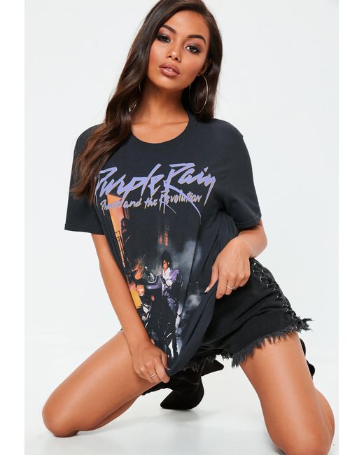 Lyst - Missguided Black Prince Purple Rain Graphic T Shirt in Black