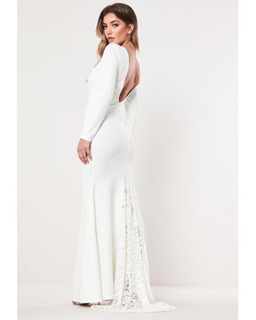 Lyst Missguided White Open Back Maxi Dress In White