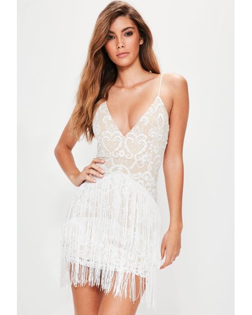 fringe white outfit