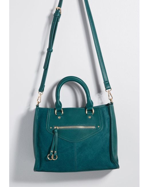 Women S Green Polished Awareness Suede Bag