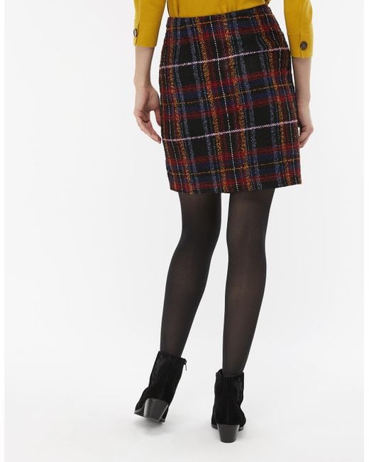 Download Monsoon Maude Check Skirt in Black - Lyst