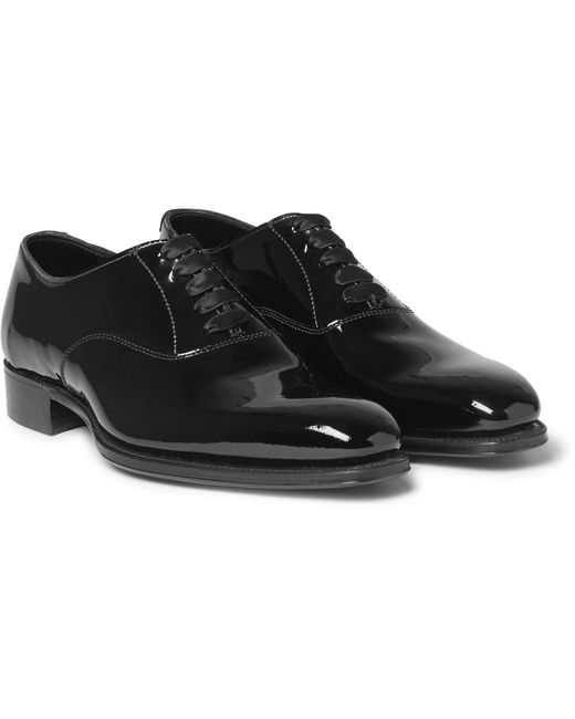 Kingsman Cleverley Patentleather Oxford Shoes in Black for Men