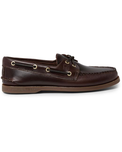 sperry top sider brown leather boat shoes