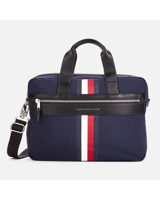 Lyst Tommy Hilfiger Laptop Bag With Icon Stripe And Faux Leather