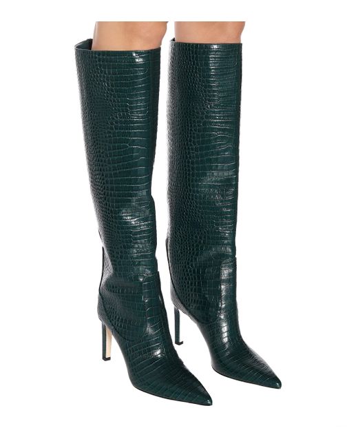 Jimmy Choo Mavis 85 Leather Knee-high Boots in Green - Lyst