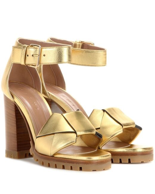 marni metallic leather sandals