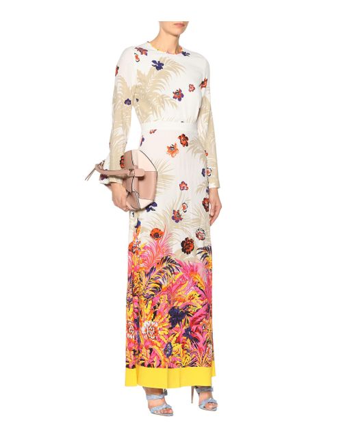 Lyst - MSGM Floral-printed Maxi Dress