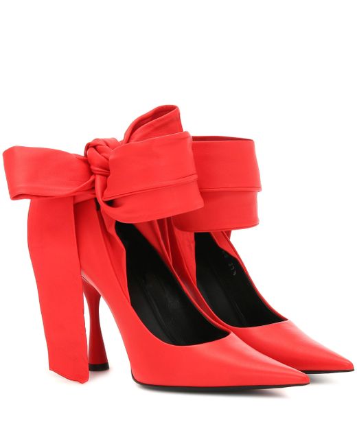 Red Leather Heels Shoes