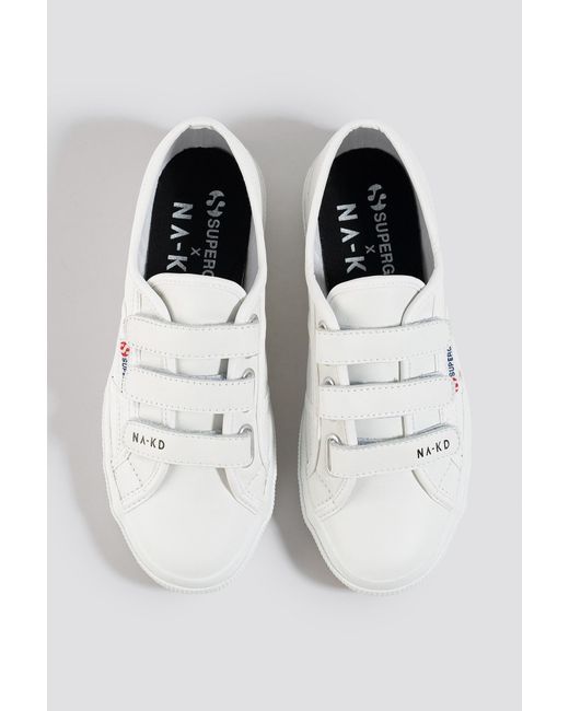NA KD Velcro Sneaker White in White Lyst Trendyol Velcro Sneaker White in White Lyst