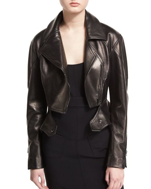 Geren ford asymmetrical zip leather jacket #7